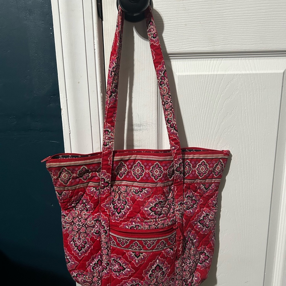 Vera Bradley Red Quilted Paisley Tote